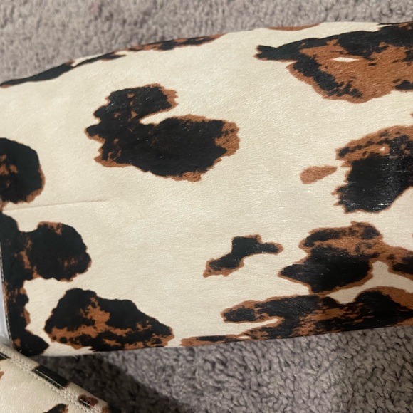 Sam Edelman Sylvia Black and Brown Patterned Heeled Boots - Picture 9 of 11